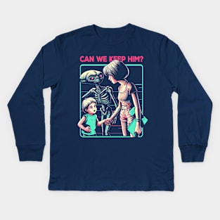 Can we keep him? Kids Long Sleeve T-Shirt